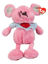 TY Putter Classic Pink Bear with Red Heart on Blue Shirt NWT - £10.29 GBP