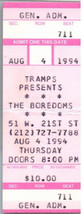 Langeweile Konzert Ticket Stumpf August 4 1994 Landstreicher New York Stadt - $49.49