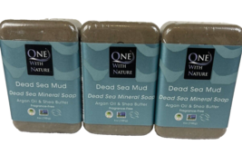 Set of 3 One With Nature Dead Sea Minerals Triple Milled Bar Soap - Dead Sea Mud - £16.64 GBP