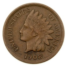 1908-S 1C Indian Cents Extra Fine XF Condition, Brown Color, Complete Li... - €199,16 EUR