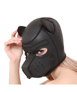 PU Leather Rubber Mask Full Head Hood Masks for Dog Role Play Party Mask - $50.00