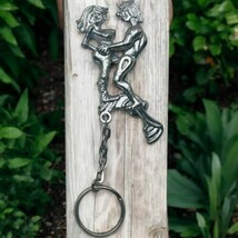 Vtg Man Woman Having Sex Mechanical Metal Keychain Risque Naughty XXX Korea - $20.45