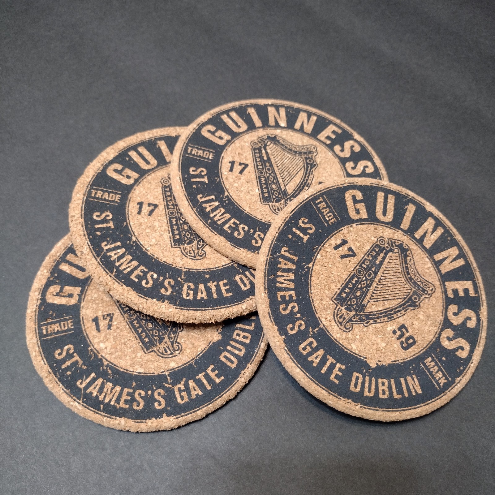 Guinness Cork Coasters (Pack of 4), NIB, Bar Decor, Beer Lover, Man Cave - $14.99