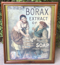 Vintage Framed Old Story Borax Extract of Soap Print Sign Frame Laundry ... - $120.94