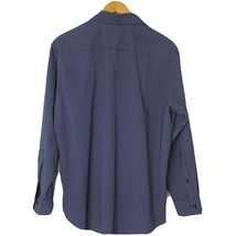 Van Heusen size 16-16.5 32/33 Slim Fit Button Front Shirt Wrinkle Free Navy Blue - $22.49