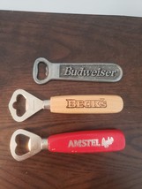 Lot Of 3 Beer Bottle Openers Budweiser Becks Amstel Vintage Rare - $28.98