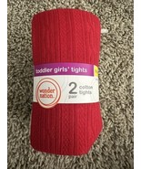 Wonder Nation 2 Pair toddler girl Knit tights size 18-36M color cream/red - $142.73 MXN