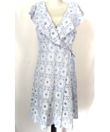 Soprano Lace Wrap Dress Junior size L sleeveless periwinkle blue - £22.84 GBP