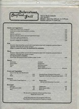 Bakerstreet Seafood Grill Menu Lee Road Orlando Florida 1980&#39;s - £21.80 GBP