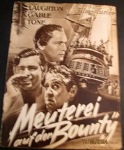 CHARLES LAUGHTON,CLARKGABLE (MUTINY ON THEBOUNTY) ORIG,1935 MOVIE PROGRAM - $98.99