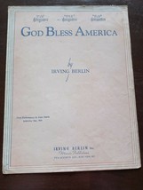 God Bless America Sheet Music Irving Berlin First Performance By Kate Smith - £14.70 GBP