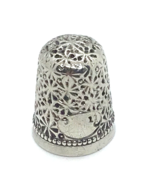 Antique Sterling Thimble  Size 11 Simons Marked Victorian Heavy Pattern ... - $911.61 MXN