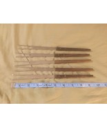 5 Vintage Serving Forks With 2” prongs. Wooden Handles. Stainless Puralum - $10.25