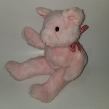 VTG Ty Petunia Pig Pink Plush Red White Gingham Bow 9&quot; Stuffed Animal To... - £50.58 GBP