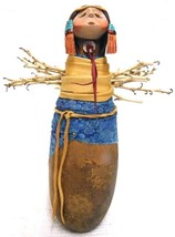 Native American Style Maiden Stick Carrier Gourd Figure, 10&quot; X 9&quot;, Robert Rivera - £543.57 GBP