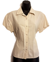 Fashion Bug Blouse Shirt VTG size Jr&#39;s Medium Snap Front Pastel Plaid Top - £12.44 GBP