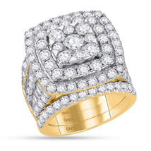 14kt Yellow Gold Round Diamond Bridal Wedding Engagement Ring Band Set 6.00 Ctw - £6,392.85 GBP