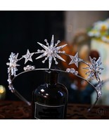 Celestial Crystal Tiara Wedding, Bridal Silver/Gold Star Crystal Crown, ... - $1,044.42 MXN