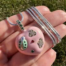 Vintage Sterling Silver 925 Jewelry Chain Necklace Pendant Heart Enamel ... - $149.00