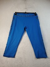 Fabletics Leggings Womens Size Large Blue Knit Elastic Waist Logo Pull O... - $22.08