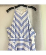 Maison Jules Casual Summer Dress Blue &amp; White NWT XXL Chevron Pattern - £13.82 GBP