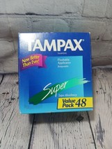 Vintage 1995 Tampax Tampons Super Absorbency Value Pack 48 Box Movie Prop - $24.74