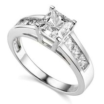 2.5Ct Taglio Princess Diamanti Finti Fidanzamento Fede Nuziale Oro Bianco Plated - £123.86 GBP
