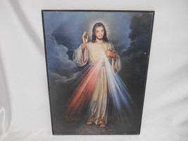 Old Vtg Miraculous Divine Mercy Image Jesus Religious Print Wall Hanging Decor - £23.73 GBP