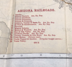 VTG Arizona Railroad Map Rand McNally Trails Highway Electric Lines 21&quot; ... - £36.62 GBP