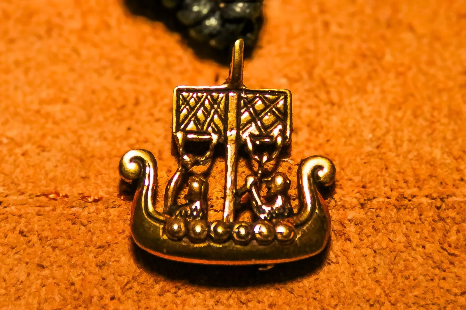 Viking Dragon Ship Pendant – Solid Bronze Nordic Adventure Amulet - $380.53 MXN