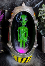UFO Green Alien In Spaceship Capsule Backflow Incense Burner With LED Lights - £23.72 GBP