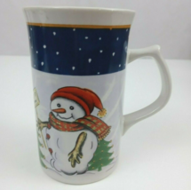 Royal Norfolk Christmas Holiday Snowman Let It Snow 4.75&quot; Coffee Cup Mug - £4.58 GBP
