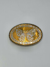 Vintage Butterfly Engraved Goldtone Ladies Belt Buckle Made in USA - $32.15 CAD