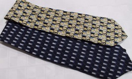 2 Di Maggio Pattern  Black Yellow 100% Silk Career Professional Tie Lot ... - £7.82 GBP