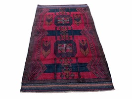 2&#39; 10&quot; X 4&#39;6&quot; Vintage Handmade Tribal Wool Rug Balouchi Rug Afghan Rug R... - $241.20