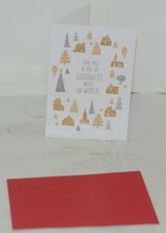 Hallmark XZH 598 4 Gold Silver House Trees Christmas Card Red Envelope Package 3 image 2