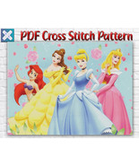 Princess Cross Stitch Pattern / Disney Cross Stitch Chart / Belle, Ariel... - $6.88 CAD
