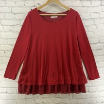 CL Shang Blouse Womens Sz L Red Bows Long Sleeve  - £9.34 GBP