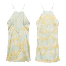 NWT Zara Summer Mini tie dye yellow green silk Dress Size  MEDIUM - £31.25 GBP
