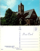 Maine York Beach Congregational Church Pine &amp; Cedar Tree Vintage Postcard - £7.39 GBP