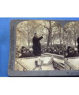 C.1900 President William McKinley Stereoview Card Speech Republican - £24.34 GBP