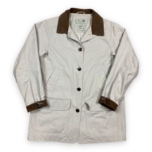 Vintage LL Bean Barn Field Jacket Chore Flannel Lined Khaki w/ Corduroy Womens M - £27.45 GBP