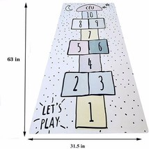Hopscotch Rug Kids Floor Mat Play 63x31in Carpet Non-Slip Bedroom Nursery - £25.68 GBP