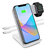 2 in 1 Fast Qi Wireless Charging Dock Stand 10w for Apple iPhone iWatch ... - $42.18 CAD