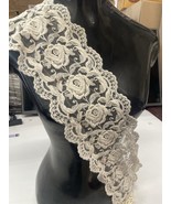 Vintage Tan  Embroidered Rose Flower Double Scalloped Lace Tulle Trim 5.... - €2,50 EUR Vintage Tan  Embroidered Rose Flower Double Scalloped Lace Tulle Trim 5.... - €2,50 EUR