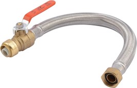 Water Heater Connector Pipe, Braided Stainless Steel, 3/4 x 3/4 x FIP x 18-In. - £22.07 GBP