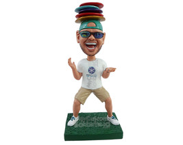 Custom Bobblehead Funny looking guy in a juggling pose wearing shorts and nice s - £71.58 GBP