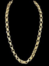 Vintage Oscar De La Renta Goldtone Paper Chain Necklace Unsigned - £55.07 GBP