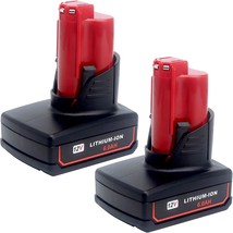 2 Pack 12V 6.0Ah Replacement M12 Battery Compatible With Milwaukee 12 Volt - £38.83 GBP