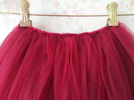 Flower Girl Skirts, Baby Tutu Skirt, Infant Tulle Skirt - Red, Elastic Waist image 5